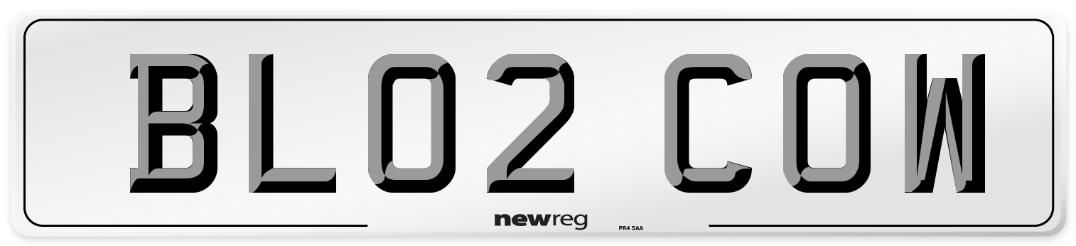 BL02 COW Number Plate from New Reg